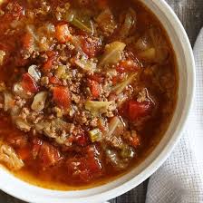 Chunky Beef Cabbage And Tomato Soup Instant Pot Or Stove Top Recipe Cabbage Soup Recipes Beef Cabbage Soup Cooker Recipes