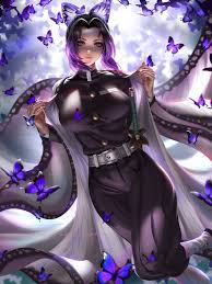 Collection by iamthesupremacy • last updated 10 weeks ago. Wallpaper Kochou Shinobu Kimetsu No Yaiba Anime Girls Women Fantasy Girl Hair Ornament Purple Hair Looking At Viewer Smiling Black Clothing Kimono Uniform Belt Katana Fantasy Art Butterfly Backlighting Artwork Drawing