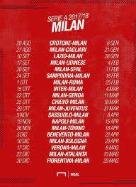 La nuova serie a è nata! Ac Milan Fans Club Calendario Milan Serie A 17 18 Facebook