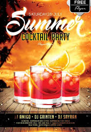Find the party flyer templates for your club. Download The Summer Cocktail Party Free Flyer Template