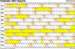 Kalender 2021 mit kalenderwochen und den schulferien und feiertagen von bayern. Kalender 2021 Bayern Ferien Feiertage Excel Vorlagen