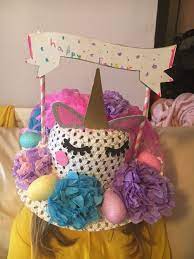 Unicorn Easter Bonnet Girls Easter Bonnet Easter Bonnet Easter Hats