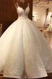 Stunning Ball Gown Wedding Dresses Spaghetti Straps Lace Bridal Gown Ball Gowns Wedding Wedding Dresses Lace Ball Gown Wedding Dress