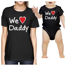 We Love Daddy Black Mom And Baby Matching Outfits Fathers Day Gifts Matching Outfits Mommy And Me Shirt Baby Bodysuit