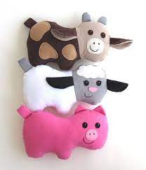 Cow Pig Lamb Pdf Sewing Pattern Plush Farm Animal Barnyard Etsy Stuffed Animal Patterns Sewing Stuffed Animals Softie Pattern