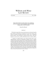 Pdf The News Media S Influence On Criminal Justice Policy How Market Driven News Promotes Punitiveness