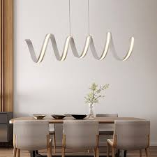 We recommend soft to neutral tones for the dining room that create the perfect ambiance. Modern Simple Pendant Light Aluminum Acrylic Chrome Spiral Led Ceiling Light Energy Saving Dinning Room Light Fixture Living Room Pendant Light Dinning Room Lighting