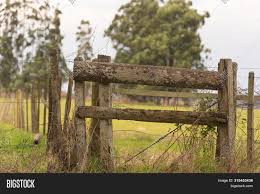 Chain link fence to wood fence. Countryside Wooden Image Photo Free Trial Bigstock