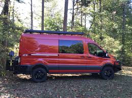 Ford Transit With Aluminess Front Bumper Rear Bumper With Tire And Box Swing Arms Ladder And Roof Ra Ford Transit Camper Ford Transit Conversion Ford Transit