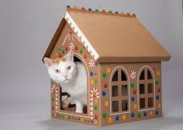 Gingerbread House Cardboard Box House For Cats Cardboard Gingerbread House Gingerbread House Kits Gingerbread House