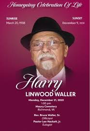 Harry Linnwoood Waller Sr. Homegoing Program by grover massenburg