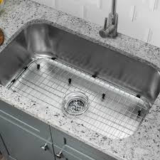 w undermount kitchen sink with grid set