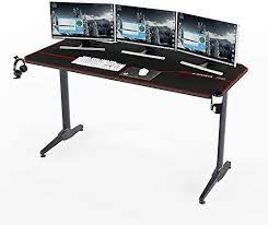 Soges 55 Inches Gaming Desk Computer Desk Computer Gamer Desk Pro Table Ergonomic Pc Desk With Usb Charger Cup Holder Pc Desk Gaming Desk Gaming Computer Desk