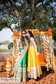 Photo Of Bride And Sister Fun Photo At Outdoor Mehendi Bride Sister Wedding Bride