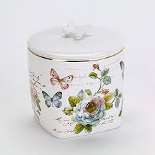 Download the perfect bathroom pictures. Avanti Butterfly Garden Bathroom Canister Color White Jcpenney