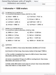 Converting Between Meters And Kilometers Answers