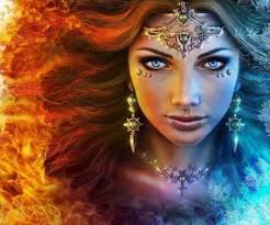 Fire And Ice Desktop Nexus Wallpapers Fantasy Art Women Fire And Ice Digital Art Girl