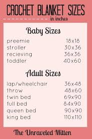 Crochet Blanket Size Chart Crochet Baby Blanket Sizes