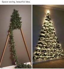 No Tree No Problem Lifehacks In 2020 Wall Christmas Tree Flat Christmas Tree Christmas Decor Diy