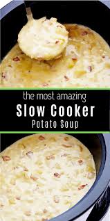 Delicious Slow Cooker Potato Soup Slowcookercrockpots Slow Cooker Potato Soup T In 2020 Slow Cooker Potato Soup Slow Cooker Potatoes Potato Soup Crock Pot Easy