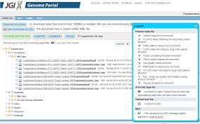 From here you can access any of its 4 tabs: Jgi Genome Portal Help The Download Area