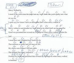 Mercy Walked In Guitar Chord Chart Capo 2nd Fret Guitar Chord Chart Guitar Chords Mercy