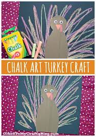 Paper Chalk Art Turkey Kid Craft For Thanksgiving Turkey Crafts Kids Turkey Art Chalk Art