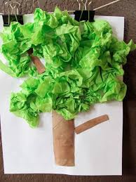 Earth Day Crafts For Kids Use Newspaper For The Leaves Then Paint Green Example Of Recycling For A Cra Earth Day Crafts Tissue Paper Trees Paper Tree Craft