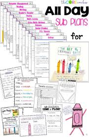 Full Day Sub Plans Based On A Book Crayons Quit Book Sub Plans How To Plan