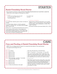 The starter takes 10 days to prepare. Printable Amish Friendship Bread Instructions Amish Friendship Bread Friendship Bread Friendship Bread Recipe