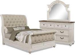 Mayfair 5 Piece King Upholstered Sleigh Bedroom Set With Dresser And Mirror In 2021 Upholstered Sleigh Bed Sleigh Bedroom Set Master Bedroom Furniture