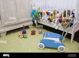 Children S Rooms Toys Cot Soft Toys Children S Rooms Cot Bed Grid Bars Cupboard Toys Tin Toys Play Mess Carriage Reciprocating Feeder Blue Baby Infant Bedstead White Feeling Fine Security Soft Animals Many