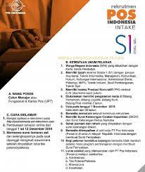 Perusahaan tersebut didirikan pada bulan april 2014 d… loker bogor. Lowongan Kerja Terbaru Pt Pos Indonesia Persero Seluruh Indonesia Rekrutmen Lowongan Kerja Bulan Maret 2021