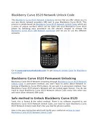 How to enter unlock codes on blackberry storm 9550/9530, tour 9630, bold 96501. Blackberry Curve 8520 Network Unlock Code