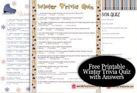 Well, what do you know? Free Printable Winter Trivia Quiz With Answers