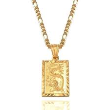 View our luxurious mens pendants including men's diamond pendants: Gold Plated Dragon Pendant Necklace For Men Classy Men Co