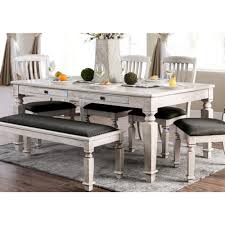 William S Home Furnishing Georgia Antique White And Gray Transitional Style Dining Tab Dining Table In Kitchen Solid Wood Dining Set Farmhouse Dining Table Set