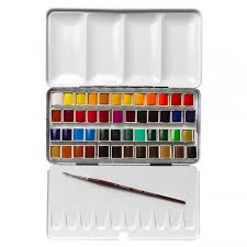 Sennelier Watercolour Paint Half Pan Classic Metal Tin Set Of 48 Watercolor Supplies Watercolor Paint Set Sennelier