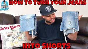 How to make distressed denim cut off shorts from jeans! Turn Old Jeans Into New Shorts Diy Youtube