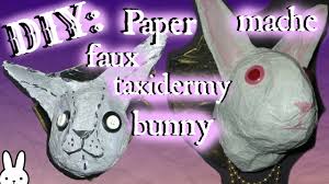 Add to favorites vintage german large paper mache easter egg candy container colorful duck design. Diy How To Make A Paper Mache Bunny Head Trophy Faux Taxidermy Tutorial Youtube