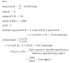 Speed Frame Production Calculation Textile Study Center Speed Frame Flyer