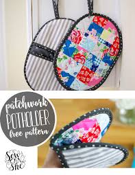 This is a counted cross stitch pattern to create a 1:12 scale miniature bedspread that resembles a quilt. Patchwork Potholder With Pockets A Mini Quilt For Your Kitchen Free Tutorial Sewcanshe Free Sewing Patterns Tutorials