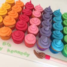 Rainbow Art Party Cupcakes Cupcake Party Art Party Party Treats