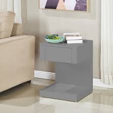 Check out our grey side table selection for the very best in unique or custom, handmade pieces from our coffee & end tables shops. Dixon Bedside Table In Grey High Gloss With 1 Drawer Furniture In Fashion