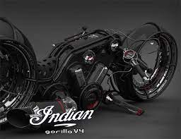 Save The World Indian Gorilla V4 Motorcycle Features Magnificent Performance To Match Its Muscular Look Motorcycle Futuristic Motorcycle Concept Cars