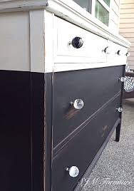Shabby chic furniture chalk paint: Black And White Antique Dresser Painted With Chalk Paint Lightly Distressed And Wa Painted Bedroom Furniture Black Painted Furniture Black And White Furniture