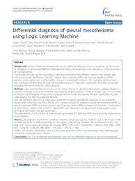 Check spelling or type a new query. Pdf Differential Diagnosis Of Pleural Mesothelioma Using Logic Learning Machine