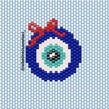 Miyuki Evil Eye Nazar Boncugu Kanavice Peyote Modelleri Kanavice Ornekleri