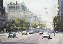 Eric Yi Lin Watercolor Fairmont Van Scenery Watercolor Beautiful Paintings