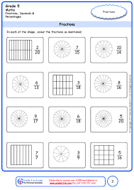 Compare two fractions with different numerators and different denominators. Grade 5 Fractions Identification Worksheets Www Grade1to6 Com